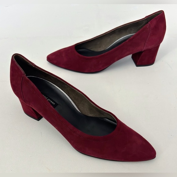 PAUL GREEN Tammy Pump In Berry Suede 7 Comfort Holiday Modest - Picture 2 of 12